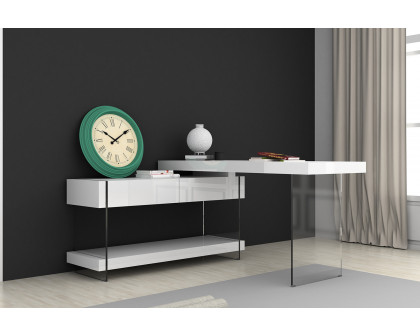 J&M Cloud Desk - White, High Gloss