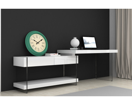 J&M Cloud Desk - White, High Gloss