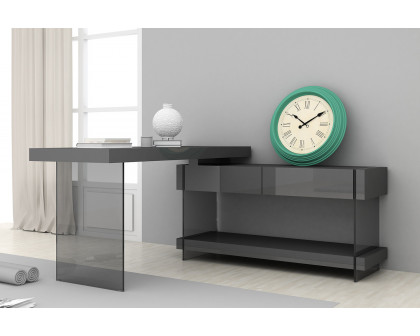 J&M Cloud Desk - Gray, High Gloss