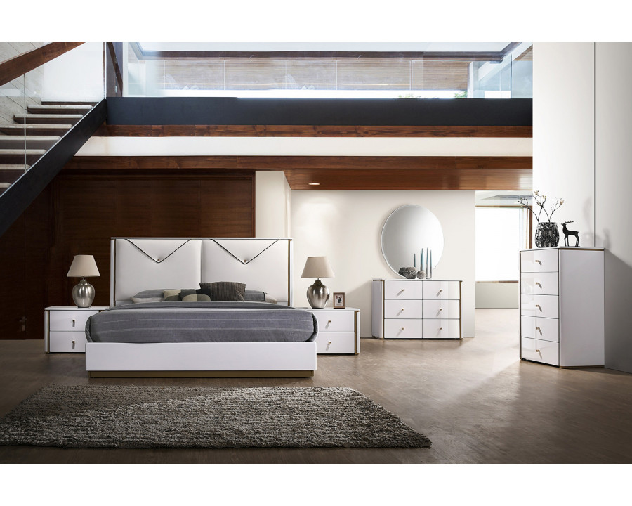 J&M Lucera Queen Bed - White