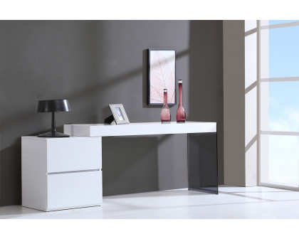 J&M - Mia Modern Office Desk in White