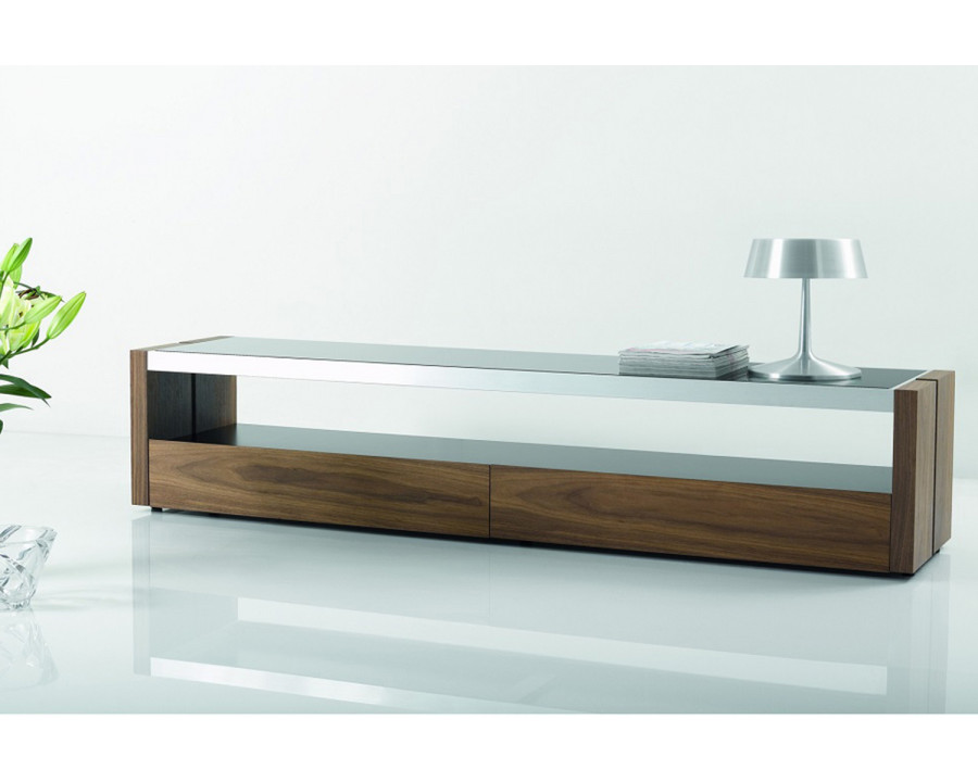 J&M - Trieste Modern TV Base in Walnut/Black