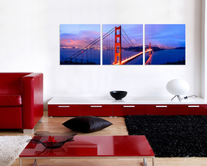 J&M - Wall Art Golden Gate Bridge in Blue/Orange