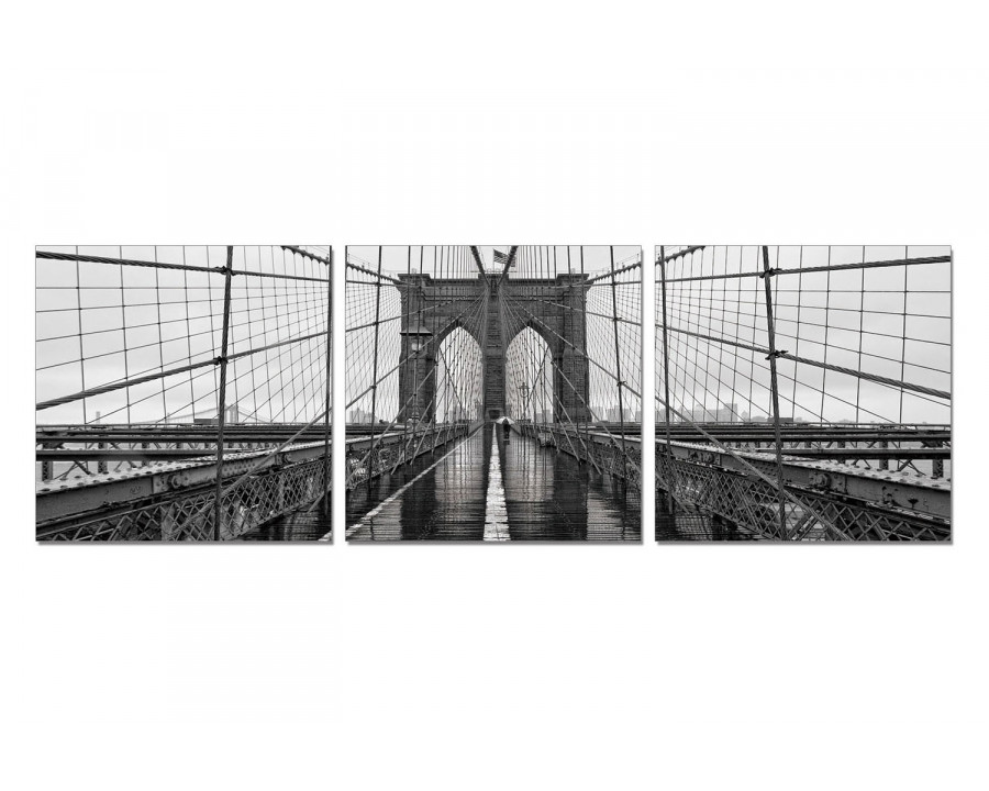 J&M Wall Art Brooklyn Bridge Classic - Black/Gray/White