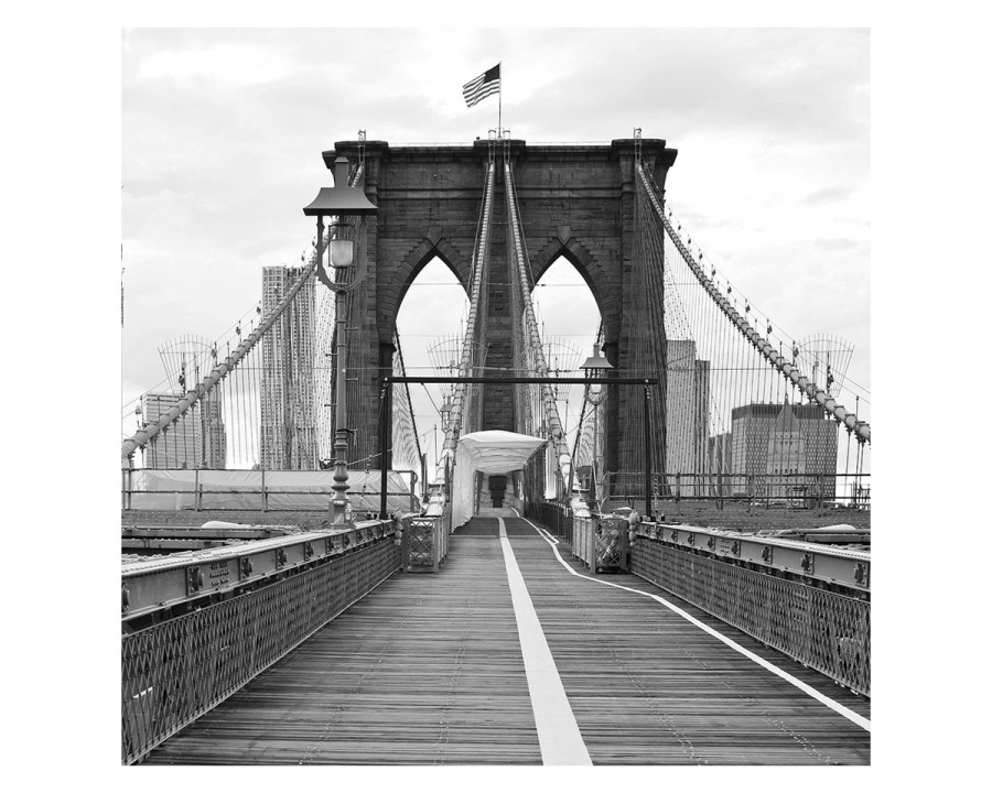 J&M - Wall Art Brooklyn Bridge Flag in Black/White