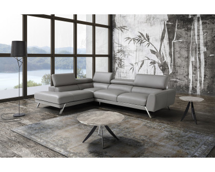 J&M - Mood Gray Leather Sectional