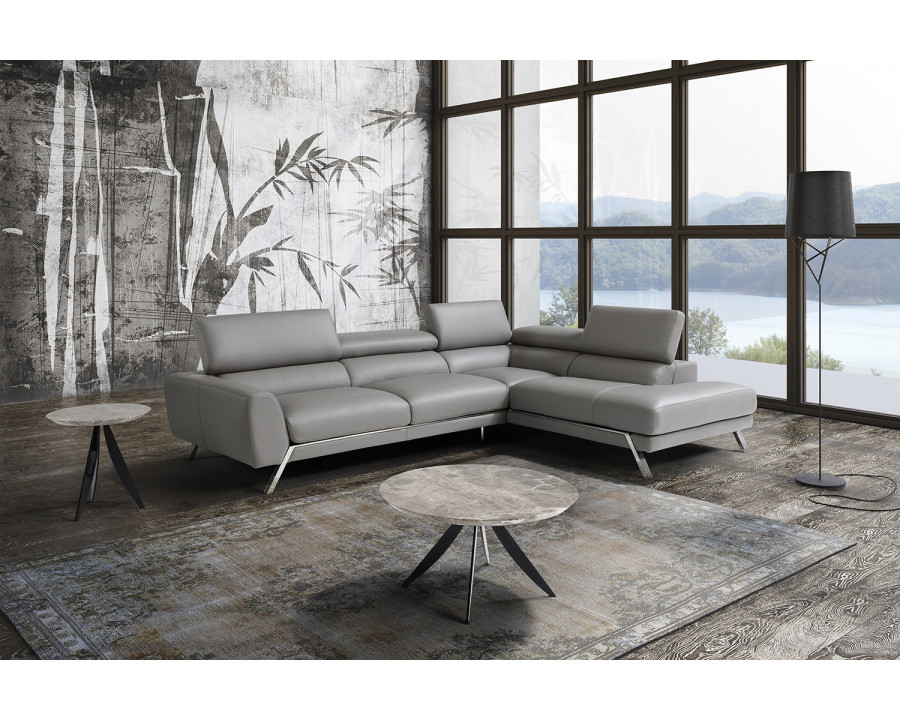 J&M - Mood Gray Leather Sectional