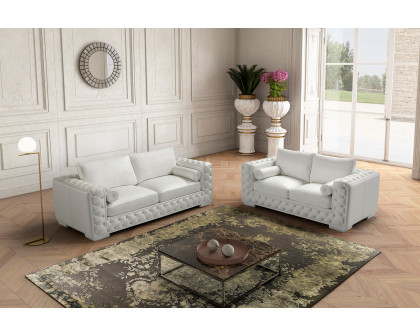 J&M - Vanity Loveseat in White