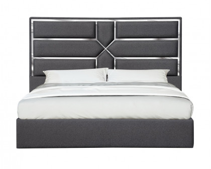 J&M Da Vinci King Bed - Charcoal