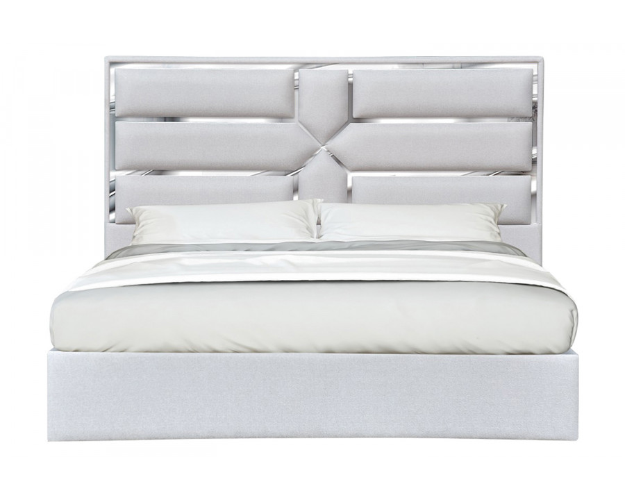 J&M Da Vinci King Bed - Silver Gray