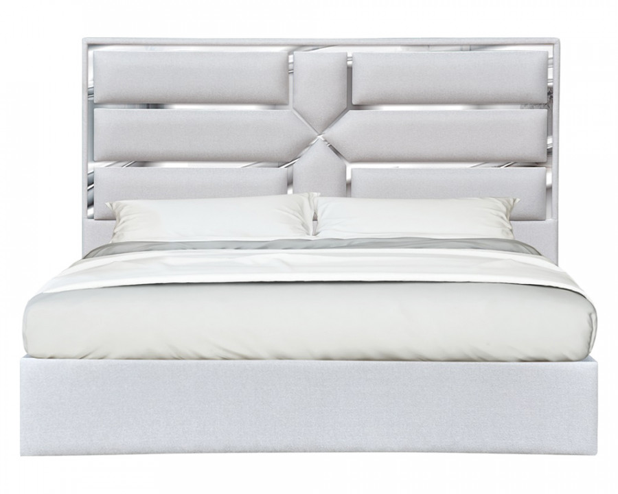 J&M Da Vinci Queen Bed - Silver Gray