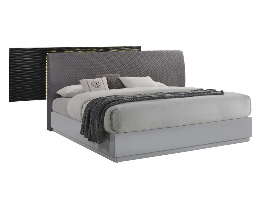 J&M Tribeca King Size Bed - Black/Gray