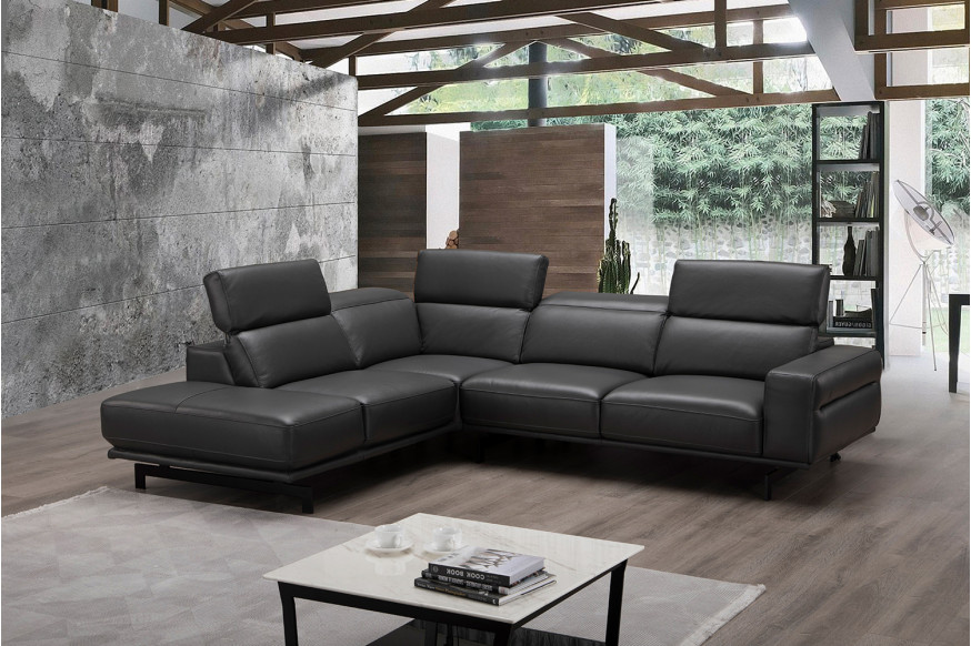 J&M™ Davenport Sectional - Left Facing, Slate Gray