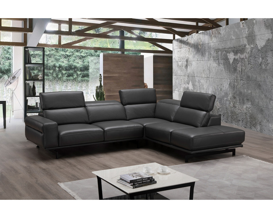 J&M Davenport Sectional - Right Facing, Slate Gray