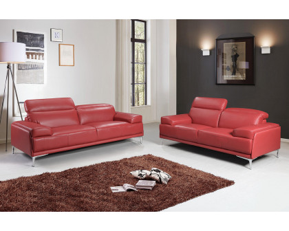 J&M Nicolo Loveseat - Red