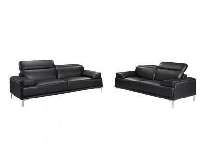 J&M Nicolo Loveseat - Black