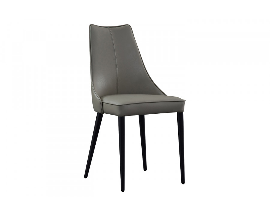 J&M Milano Leather Dining Chair - Light Gray