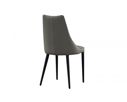 J&M Milano Leather Dining Chair - Light Gray