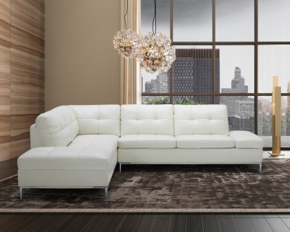 J&M Leonardo Sectional - Left Hand Facing, White