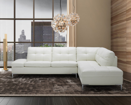 J&M Leonardo Sectional - Right Hand Facing, White