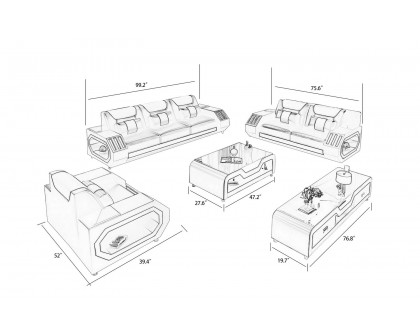 Jubilee - Artica Sofa Set with Adjustable Headrest