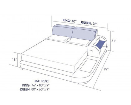 Jubilee - Braided Right Hand Facing Platform Bed with Storage