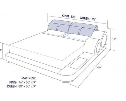 Jubilee - Soleia Right Hand Facing Bed with Adjustable Headrest