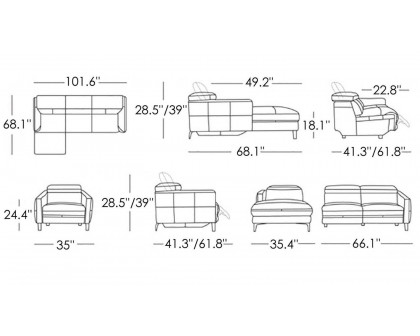 Jubilee - Kaplan Reclining Sectional with Chair