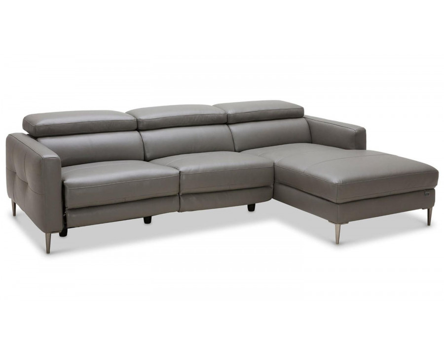 Jubilee Kaplan Modern Reclining Right Hand Facing Sectional - Black, Italian Top Grain Leather