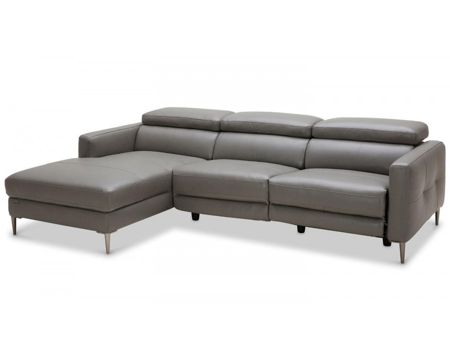 Jubilee Kaplan Modern Reclining Left Hand Facing Sectional - Black, Italian Top Grain Leather