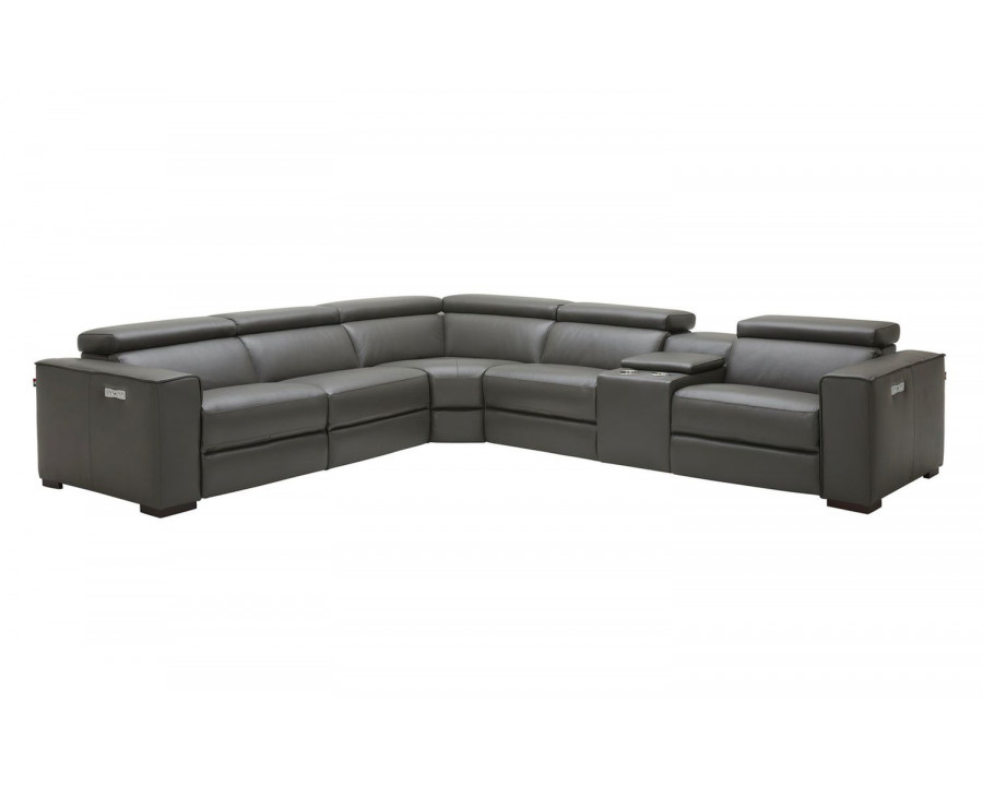 Jubilee Birt Sectional Sofa with Recliners - Black, Italian Top Grain Leather