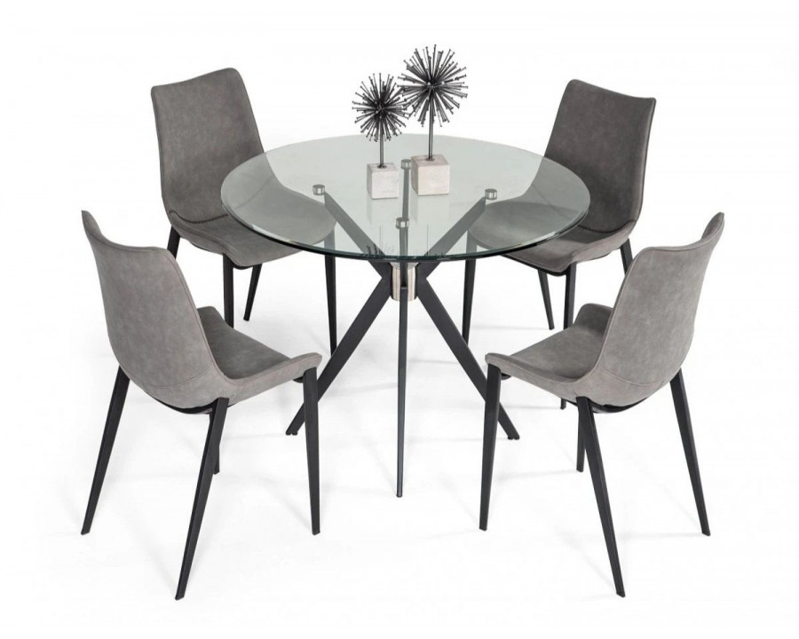 Jubilee - Davis Dining Table in Clear/Black, Glass/Metal