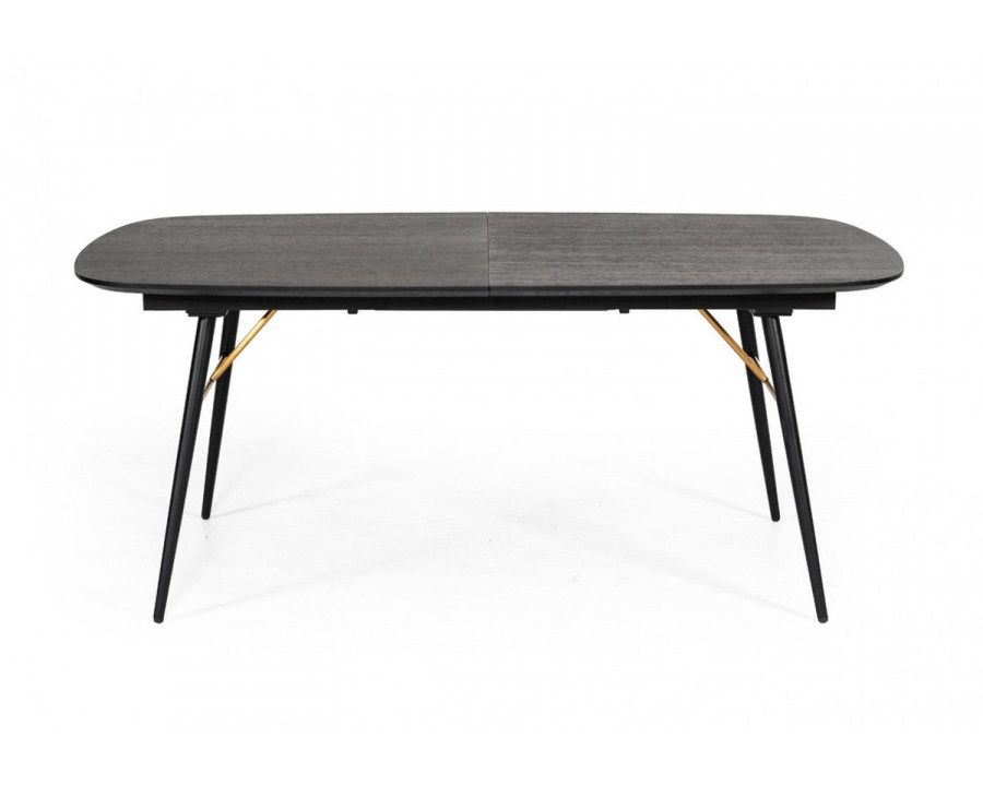 Jubilee - Bill Extendable Dining Table in Black Oak Veneer/Matte Black, Wood/Metal