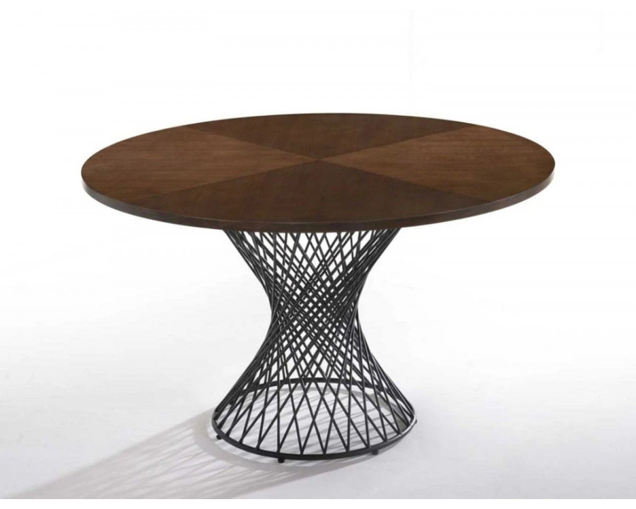 Jubilee - Tresea Round Dining Table in Walnut Veneer/Black