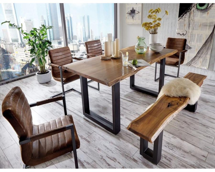 Jubilee - Twina Dining Table in Walnut/Black, Acacia Wood/Metal