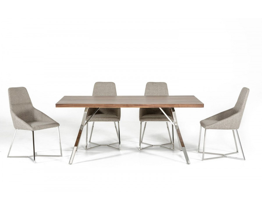 Jubilee - Scarf Dining Table in Walnut Veneer, Stainless Steel