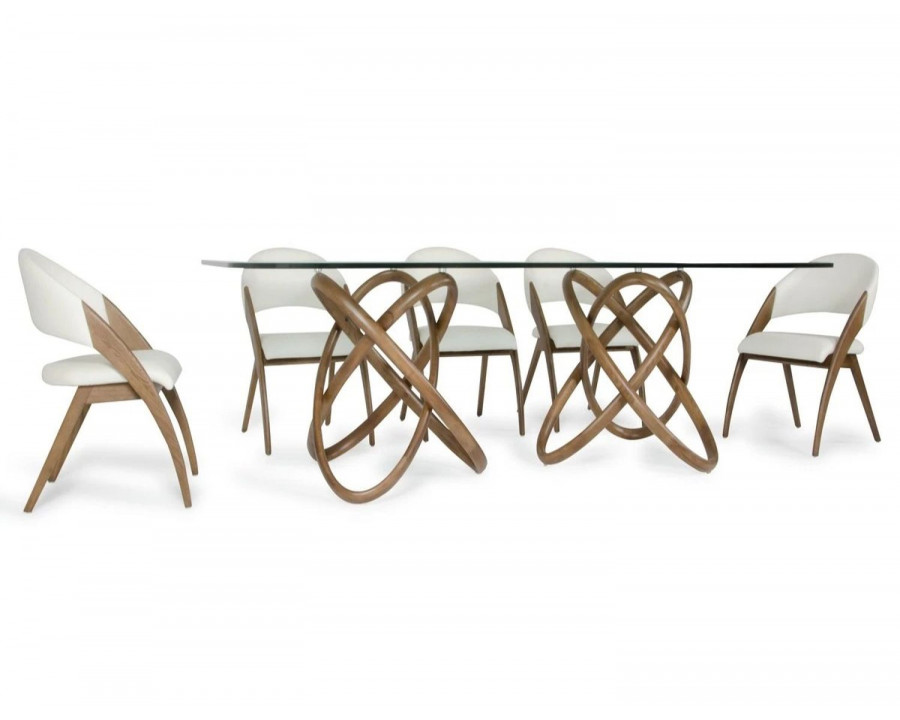 Jubilee - Mysta Dining Set in Glass/Walnut