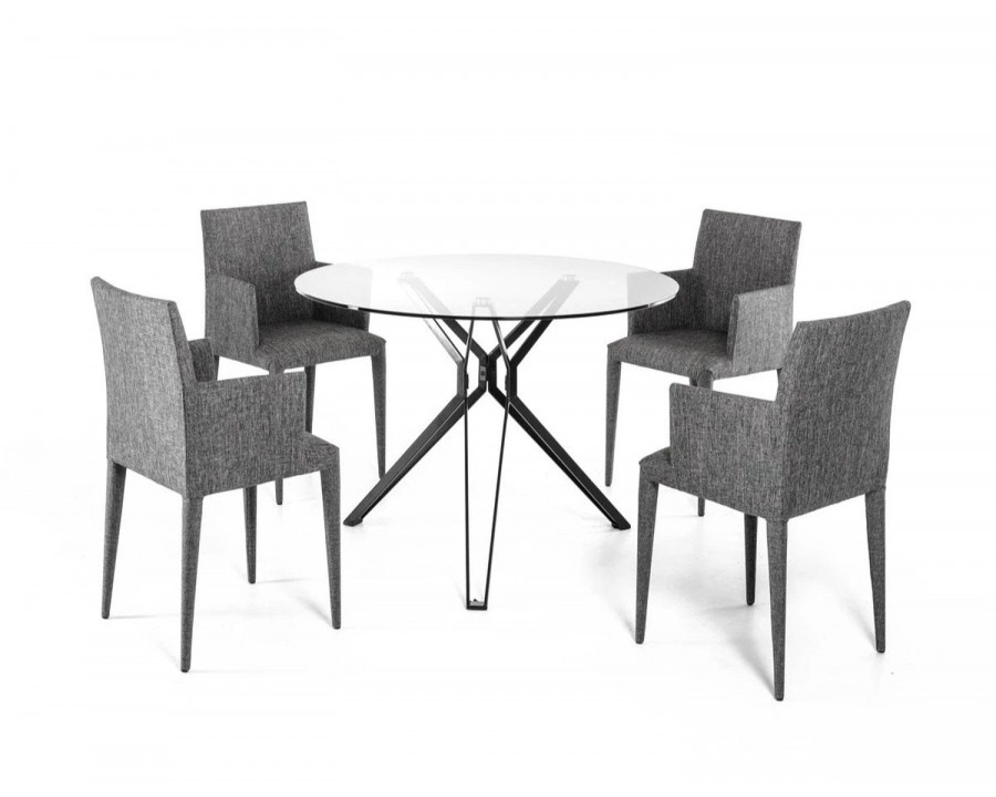 Jubilee - Sromo Round Dining Table in Glass/Black Matte