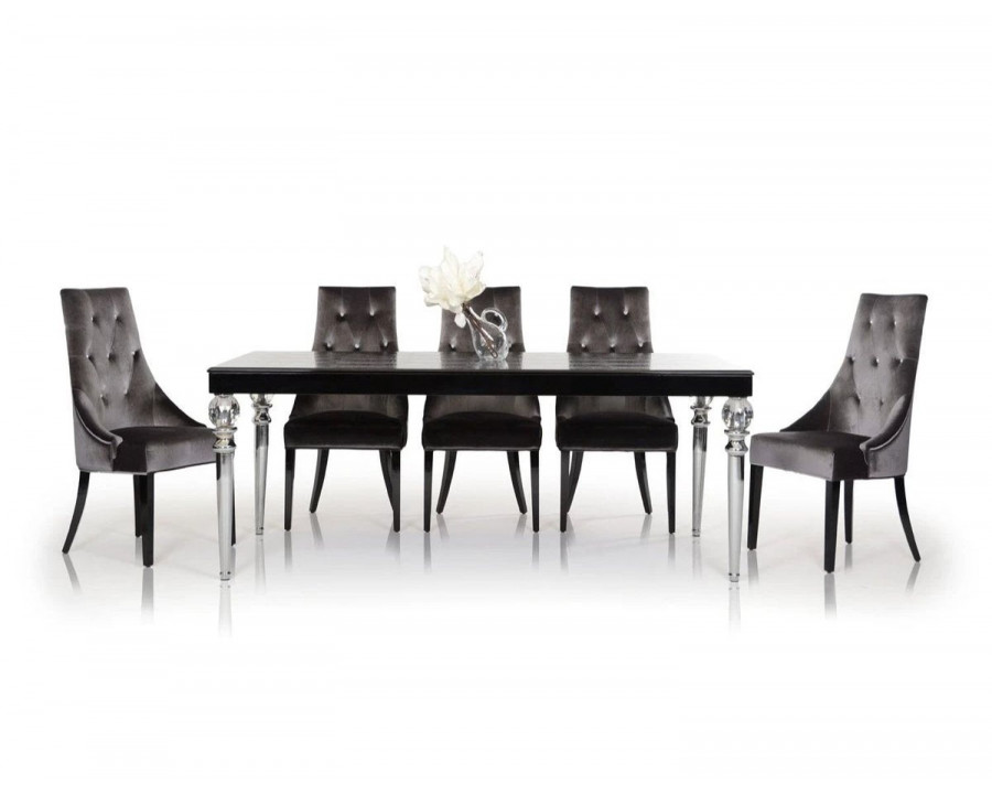 Jubilee - Bocon Dining Table in Black Crocodile Lacquer/Crystal Clear