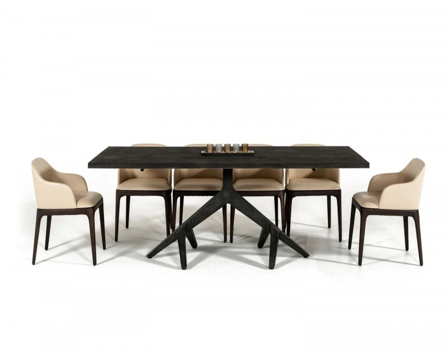 Jubilee - Musem Dining Table in Aged Oak/Black, Wood/Metal