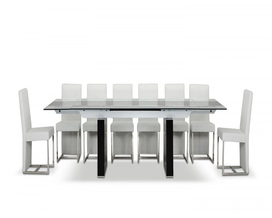 Jubilee - Liber Extendable Dining Table in Black/Glass