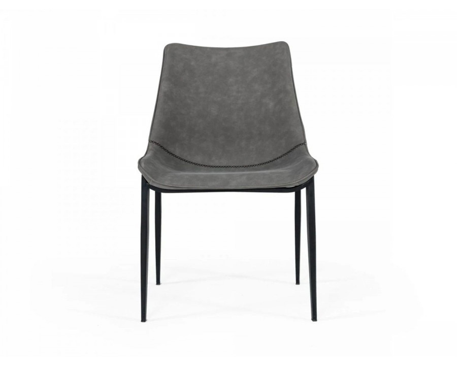 Jubilee - Francisco Dining Chair Set of 2 in Washed Gray/Black, Eco-Leather