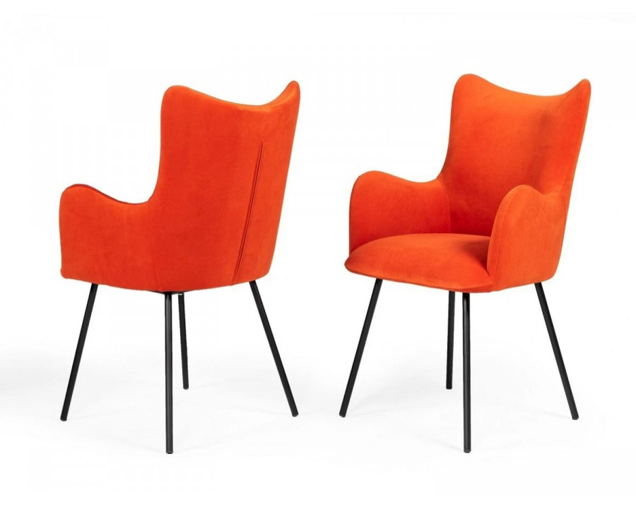 Jubilee - Flamingo Dining Chair in Orange/Black, Fabric/Metal