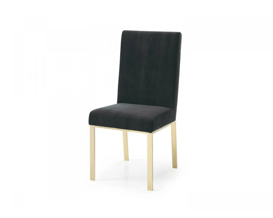 Jubilee - Rebecca Dining Chair Set of 2 in Black/Champagne Gold, Velvet/Stainless Steel