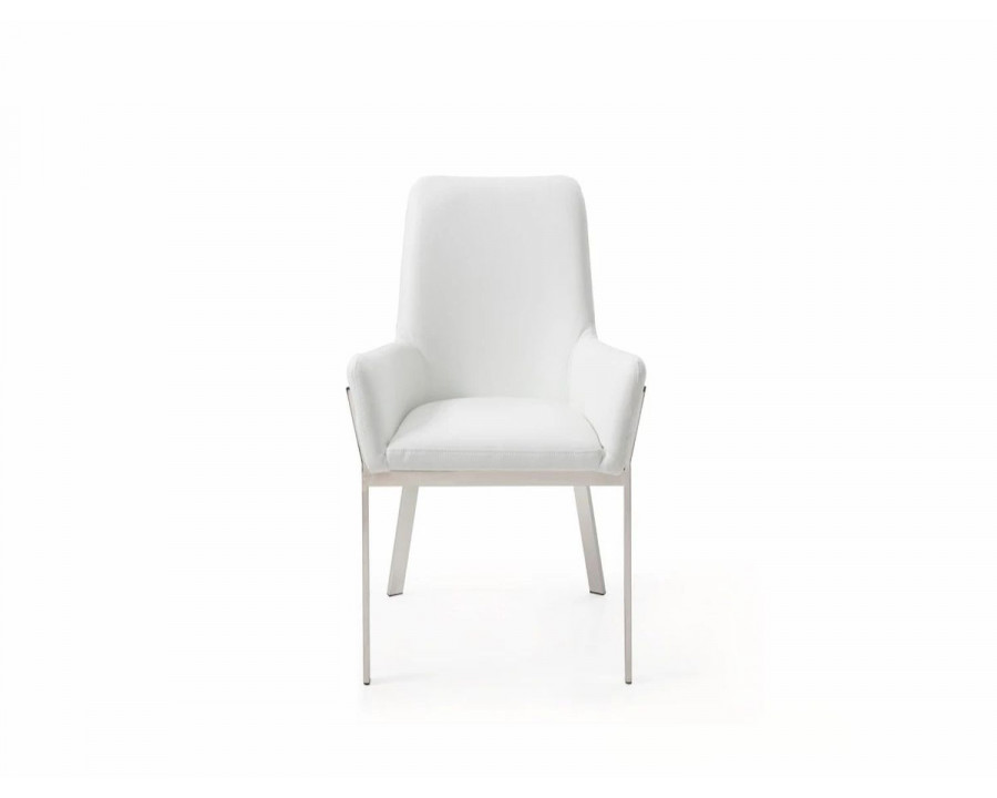 Jubilee - Raben Dining Chair in White, Bonded Leather