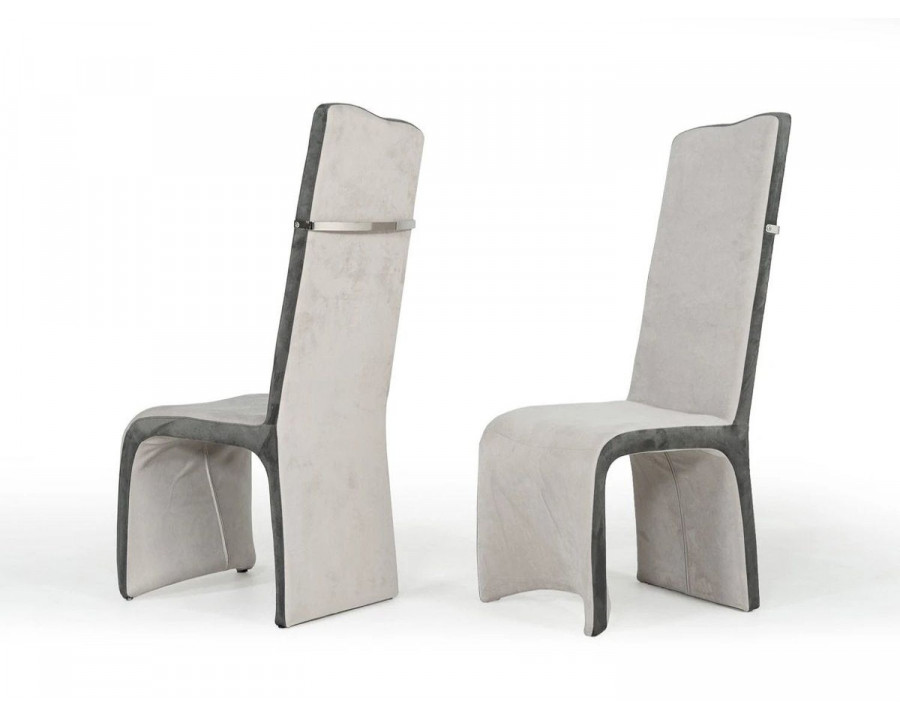 Jubilee - Stephiney Dining Chair Set of 2 in Beige/White, Microfiber