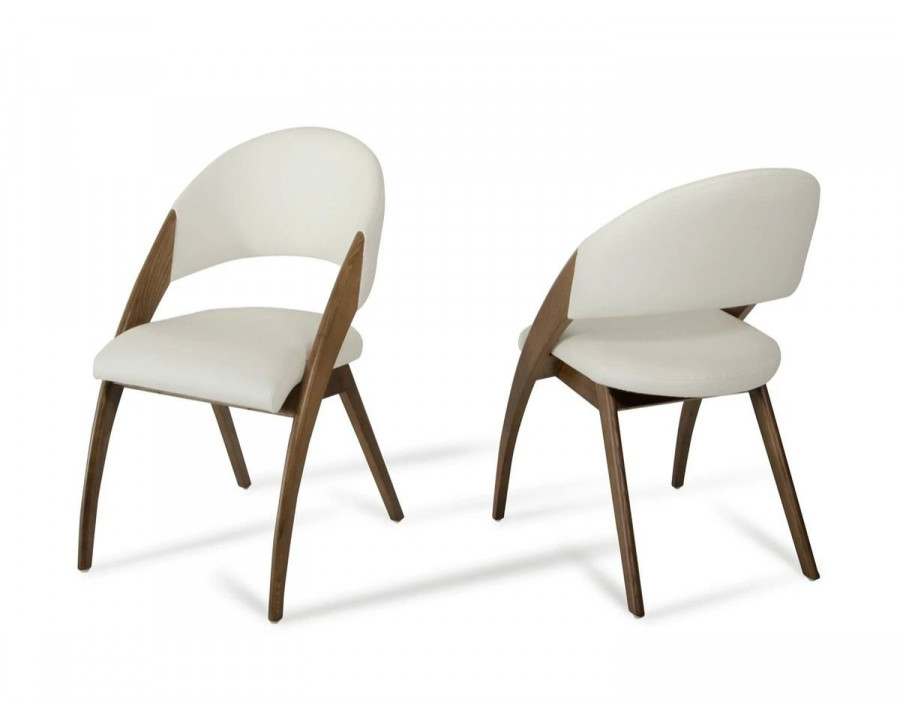 Jubilee - Labty Dining Chair in Cream/Walnut, Leatherette