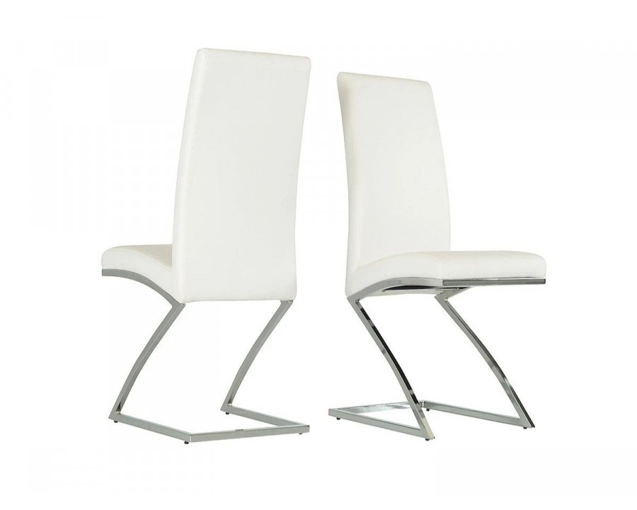 Jubilee - Infity Dining Chair Set of 2 in White, Leatherette