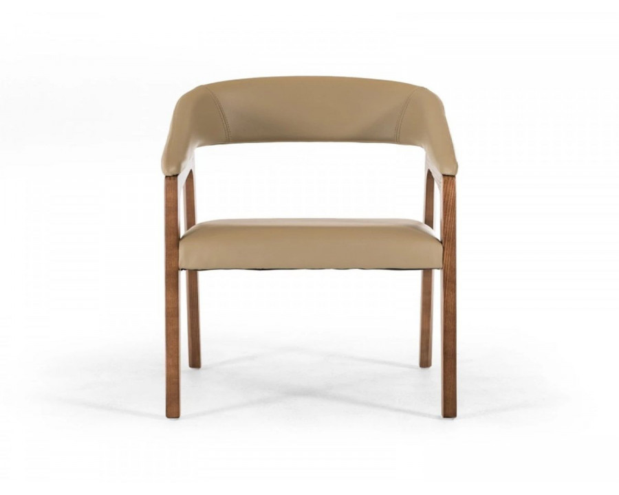 Jubilee - Cliton Dining Chair in Taupe/Walnut, Leatherette/Wood