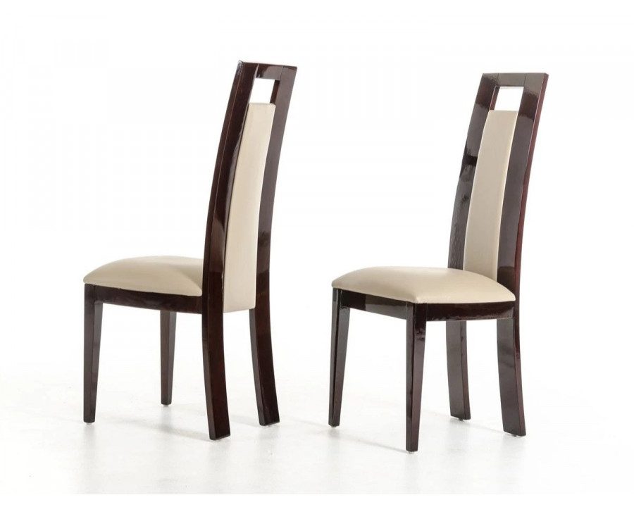 Jubilee - Daogelas Dining Chair Set of 2 in Taupe/Ebony Black, Leatherette/Solid Ash